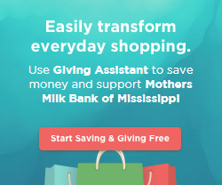 Give online to Mothers' Milk Bank of Mississippi with Giving Assistant